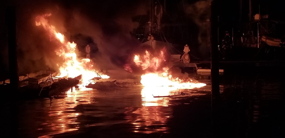 The Hampton Division of Fire and Rescue responded to a boat fire at the Bluewater Yacht Yards in Hampton Monday morning.