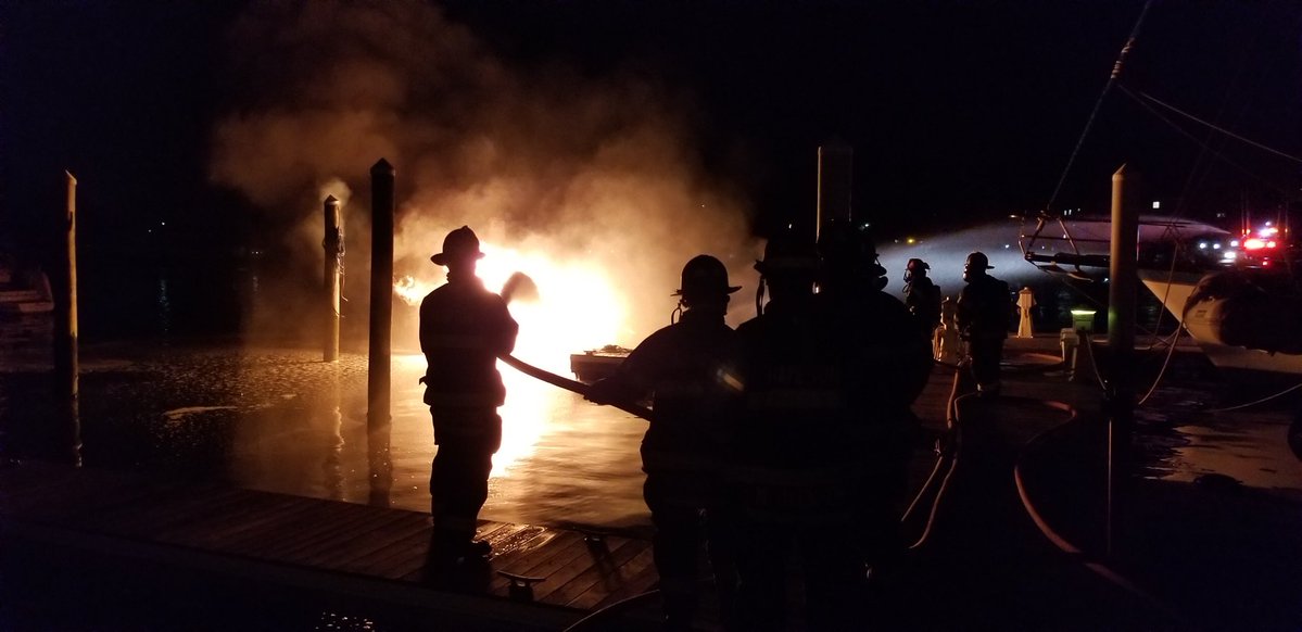 The Hampton Division of Fire and Rescue responded to a boat fire at the Bluewater Yacht Yards in Hampton Monday morning.