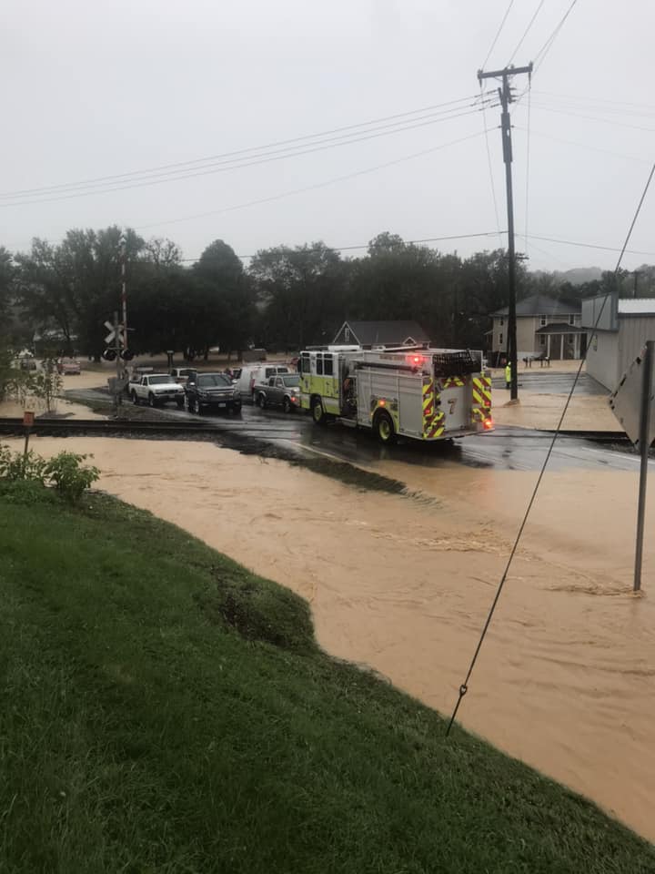 Flash flood emergency: Multiple roads are not passable in Roanoke County right   due to flooding in the area - about 6 inches of rain has already fallen.  