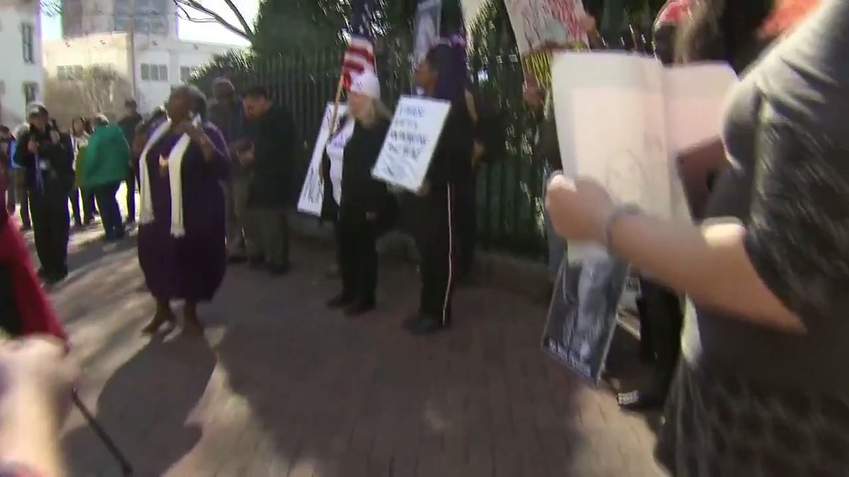 Protesters in Virginia demanding Gov. Northam resign: Ralph, resign. Ralph, resign. Ralph, resign.    