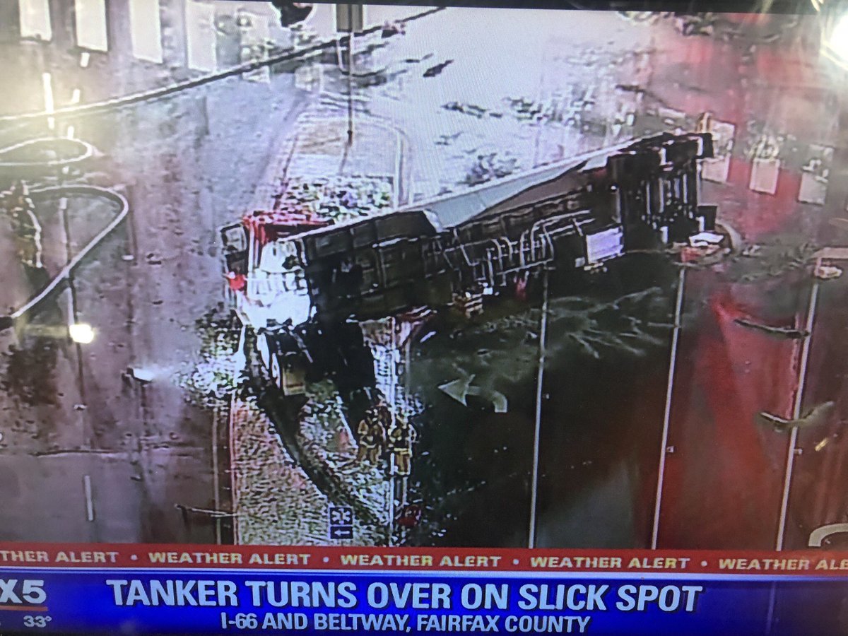 Still some slick roads out there - this semi crash was in Fairfax earlier this morning