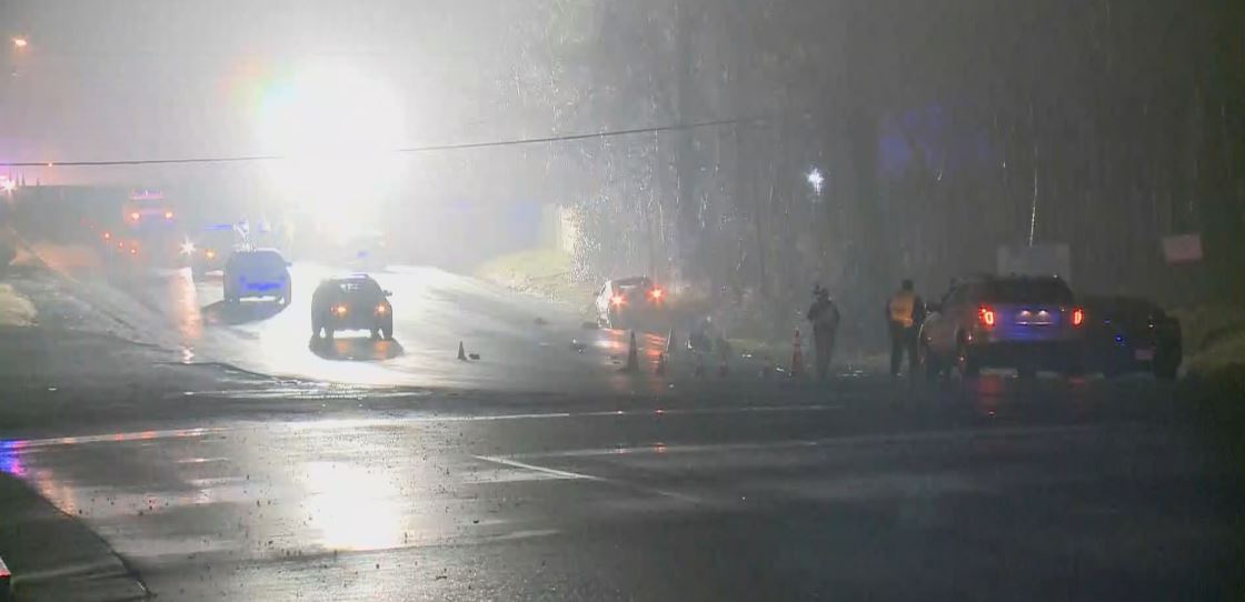 Fairfax County PD confirms striking vehicle involved in fatal pedestrian crash on Rt. 1 at Giles Run Rd. in Lorton stayed on scene. NB Rt. 1 remains closed at Hassett St. One SB lane also blocked. 