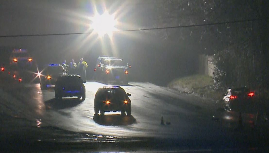 Fairfax County PD confirms striking vehicle involved in fatal pedestrian crash on Rt. 1 at Giles Run Rd. in Lorton stayed on scene. NB Rt. 1 remains closed at Hassett St. One SB lane also blocked. 