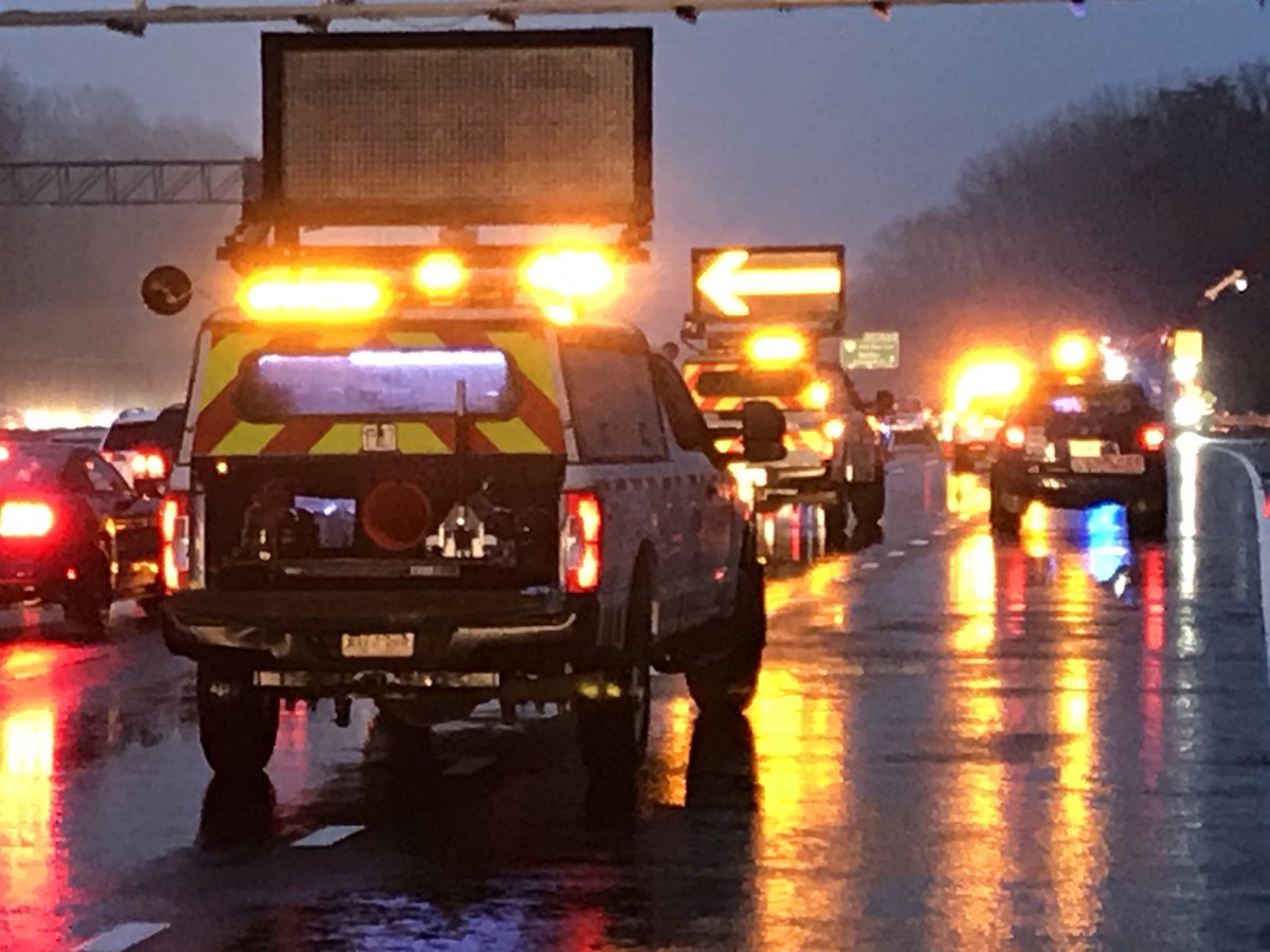 VSPPIO on scene of a accident involving a vehicle & two tractor trailers