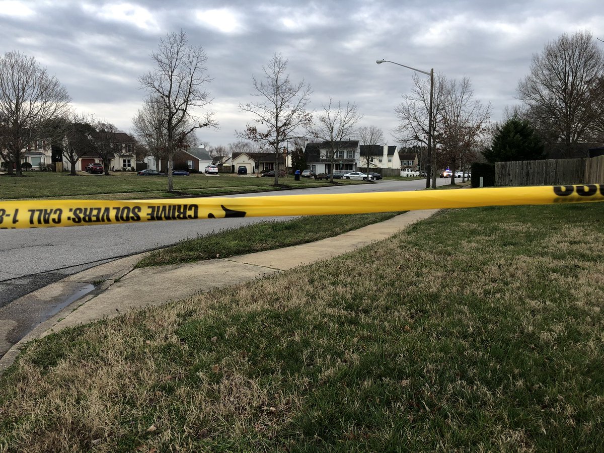 Crime tape is blocking the area all of the way from Wellsford Drive to Maitland Drive in VirginiaBeach