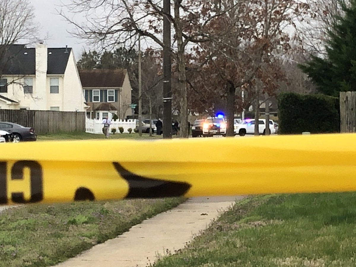 Crime tape is blocking the area all of the way from Wellsford Drive to Maitland Drive in VirginiaBeach