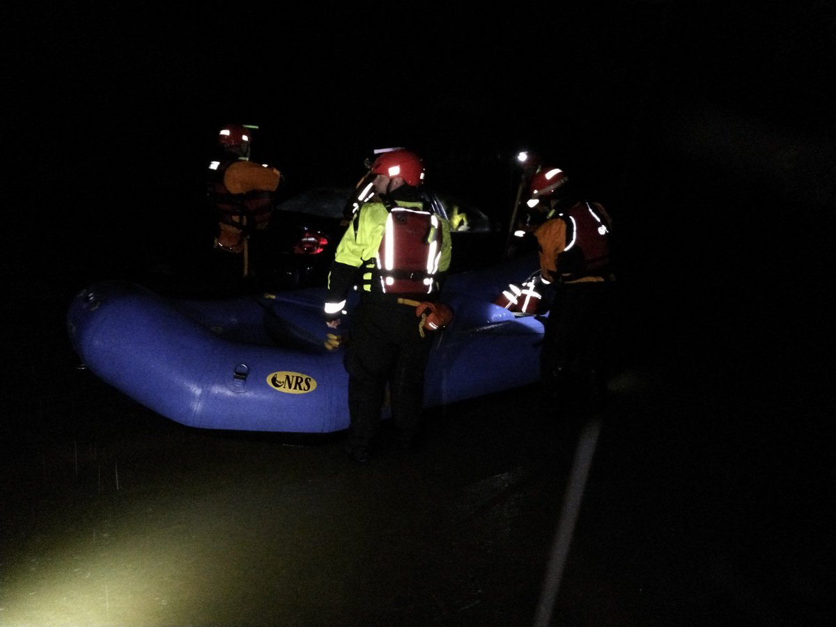 At 1:20am, Roanoke Fire-EMS was dispatched to the 1600 block for a person trapped in a vehicle in flooded waters. Units arrived to find one occupant in the vehicle who was rescued by swift water crews. No injuries were reported