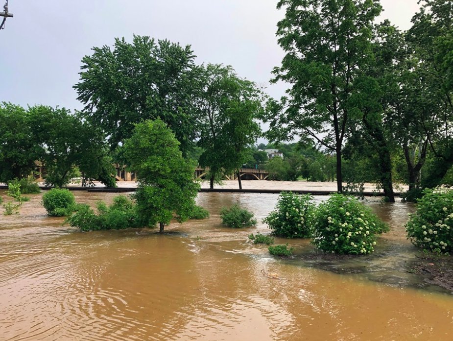 View outside Spectrum Medical and Cotton Restaurant at Riverside Mill in Danville this morning.   