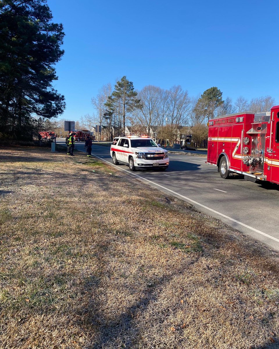 SFR is on scene of gas leak (1 inch line) near the 1700 block of Wilroy Road. No evacuations are necessary at this moment. The gas company has been notified and is responding.  Wilroy Road is completely shut down on this block, near the 58 exit ramp