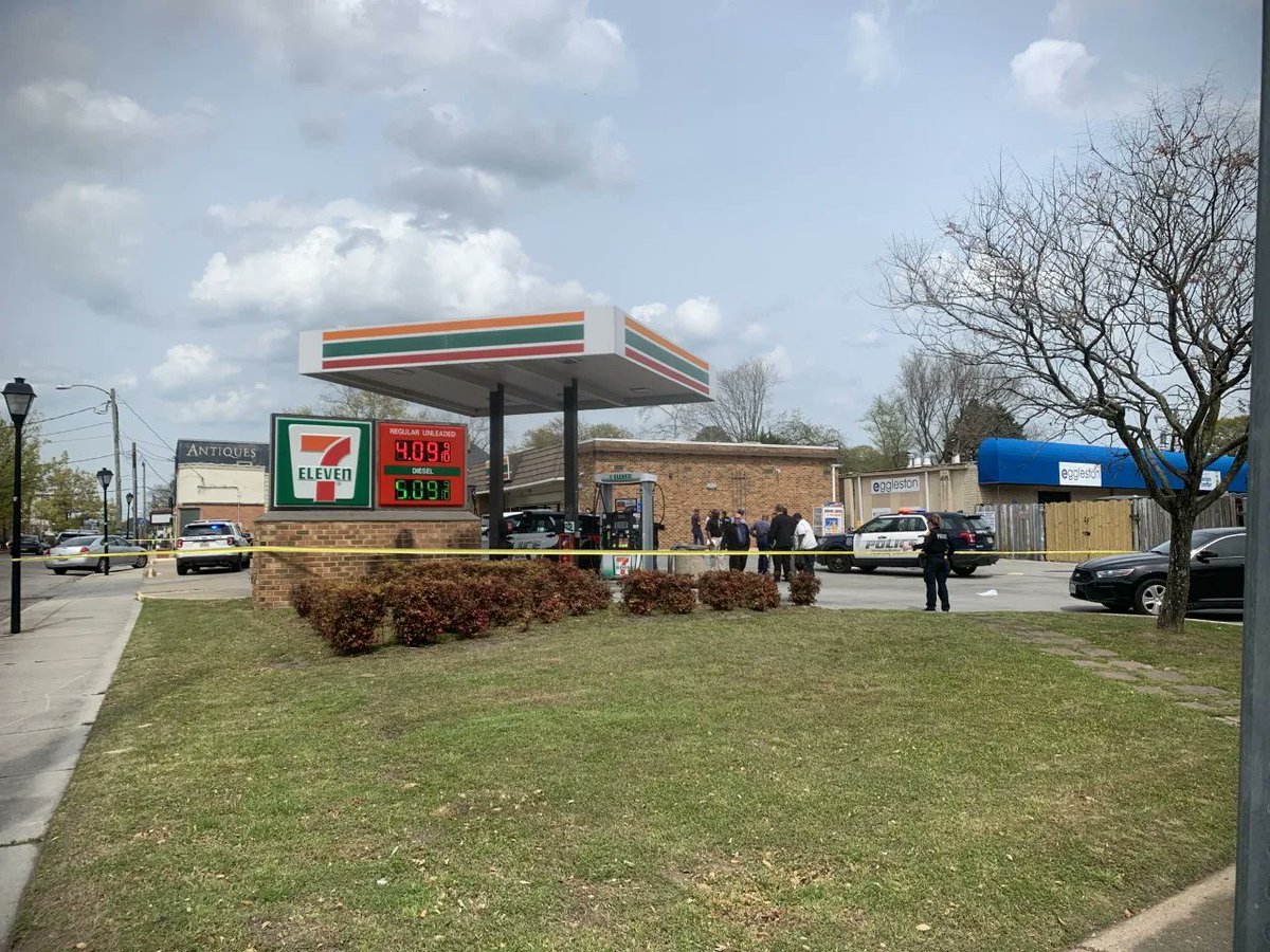 Police currently on scene (7-Eleven adjacent Lafayette Park) 1:30 p.m. shooting Tuesday 3800 Granby Street Norfolk