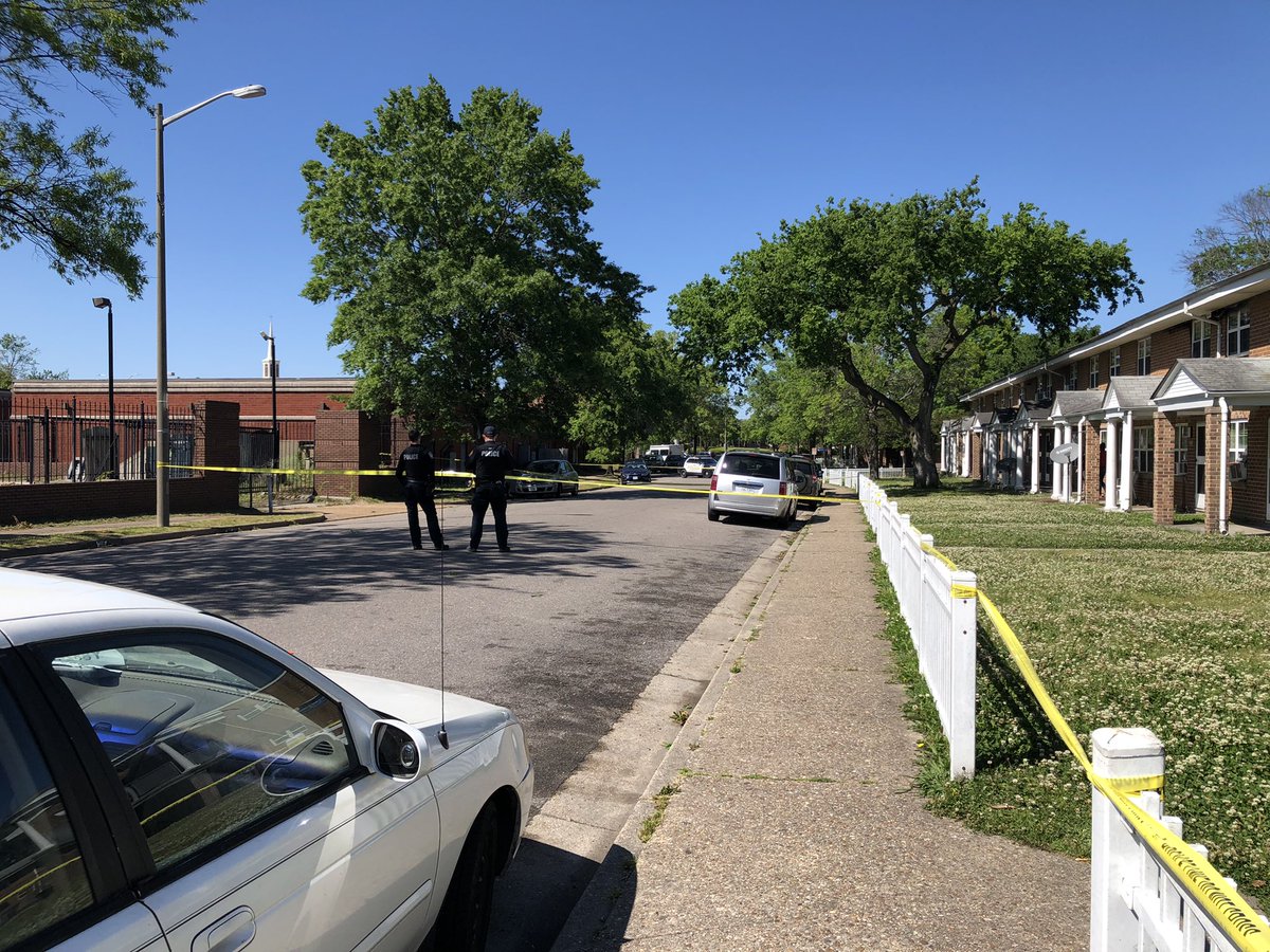 @NorfolkPD are on scene for a shooting on Bagnall Road which is near the Calvert Square neighborhood. A man and a juvenile were shot and both were sent to the hospital. 