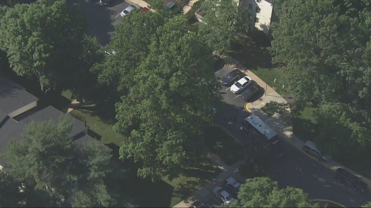 FAIRFAX CO. Homicide: SkyTrak7 is flying over the scene of a suspected homicide after a man was found dead Tuesday in a wooded area in Reston, Va. 