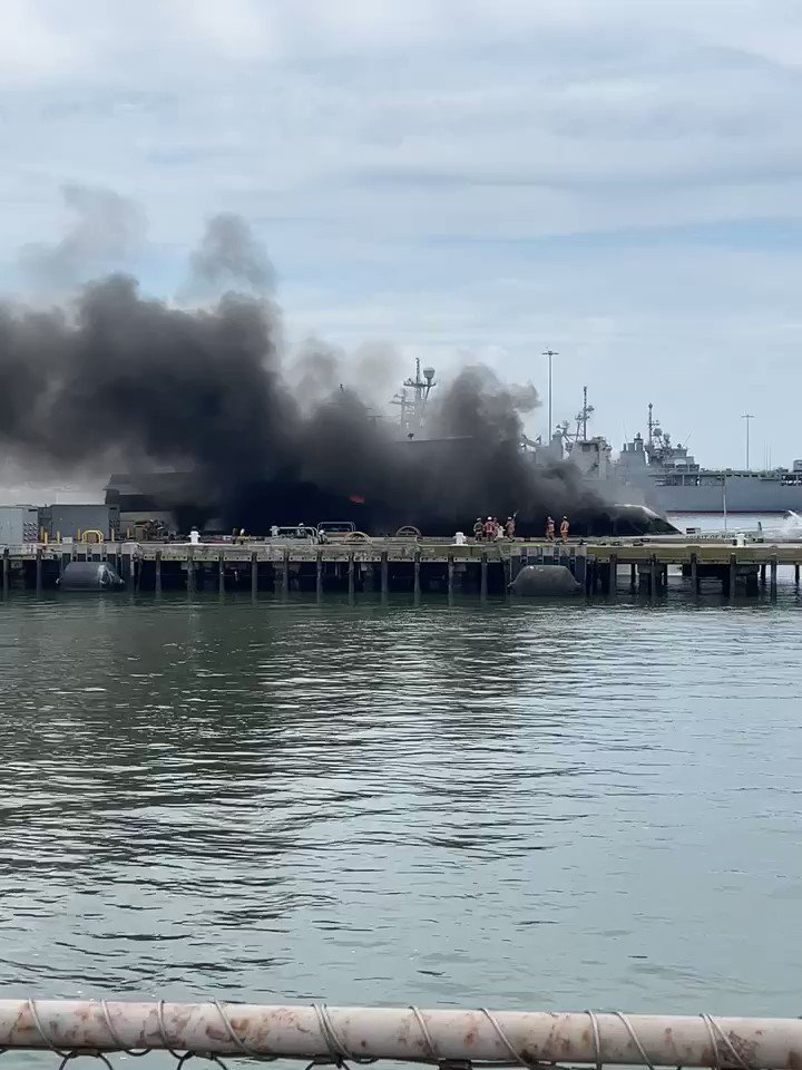 The Spirit of Norfolk is still burning Wednesday at Naval Station Norfolk. Here's a video from around 10:30 a.m.  The Spirit first caught fire around noon Tuesday.