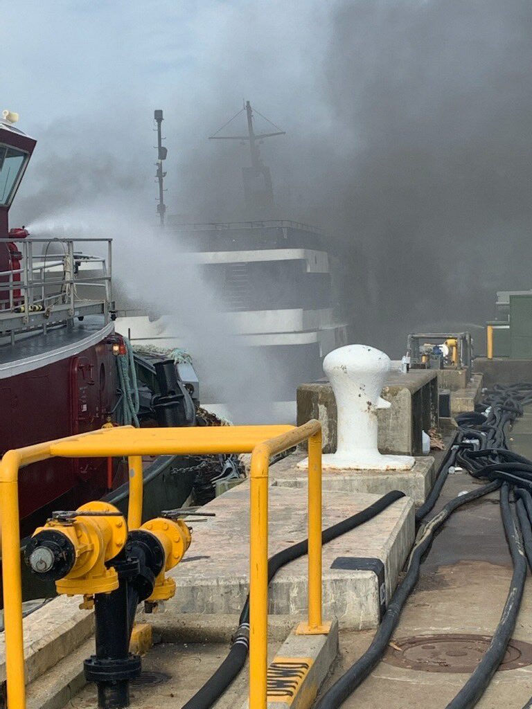 Crews at Naval Station Norfolk are still battling the fire on the Spirit of Norfolk — 24 hours later. Norfolk fire crews worked to contain the fire and smoke throughout the night into this morning  