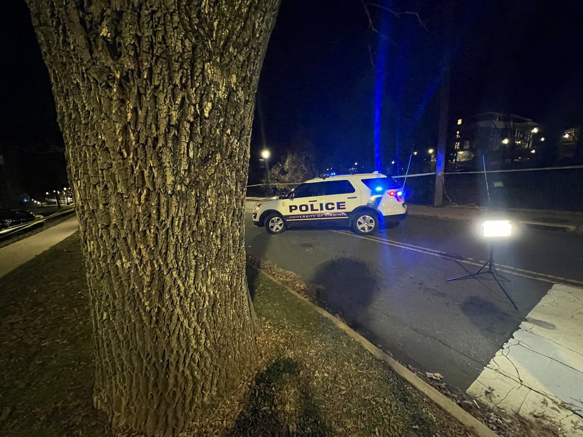 Multiple police agencies are scattered around the campus of @UVA this morning after a shooting that claimed the lives of 3 people and injured 2 others. Crime scene tape is set up around the area of Rugby & Culbreth roads. Classes are canceled today