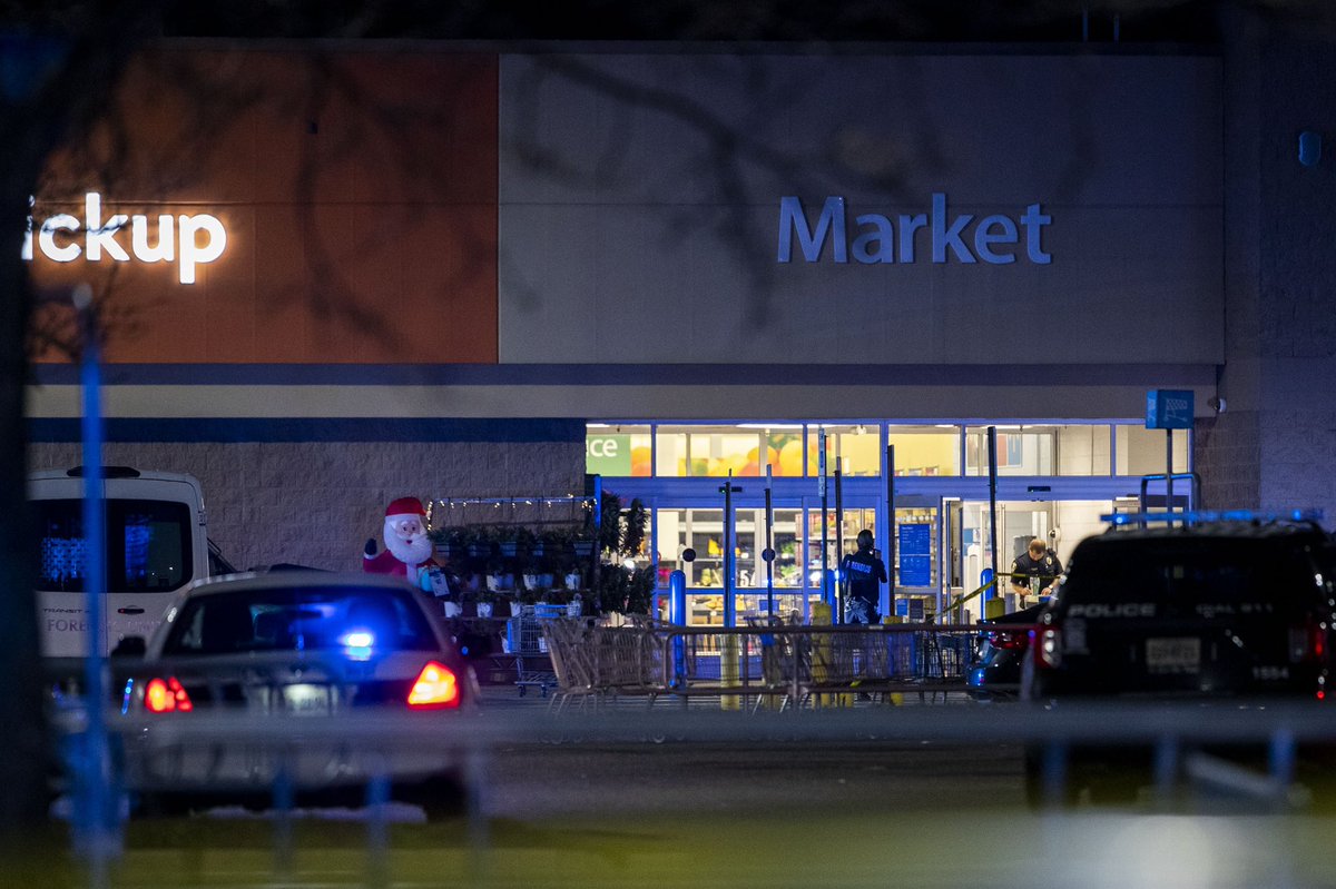 On the scene of a mass shooting at a Walmart in Chesapeake, Virginia. The call came in at 10:12 p.m. Authorities have confirmed multiple fatalities and injuries. The FBI has arrived on scene to assist in the investigation.