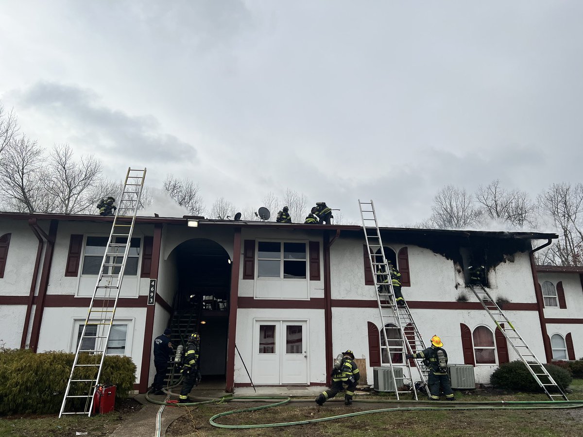 At approximately 12:12p, crews responded to 4693 Southwood Pkwy for the report of an apartment fire. Once on scene, they found smoke & flames coming from the second floor of Unit H. Crews worked quickly to put out the fire, which was marked under control at 12:35p