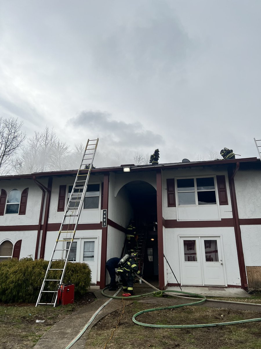 At approximately 12:12p, crews responded to 4693 Southwood Pkwy for the report of an apartment fire. Once on scene, they found smoke & flames coming from the second floor of Unit H. Crews worked quickly to put out the fire, which was marked under control at 12:35p