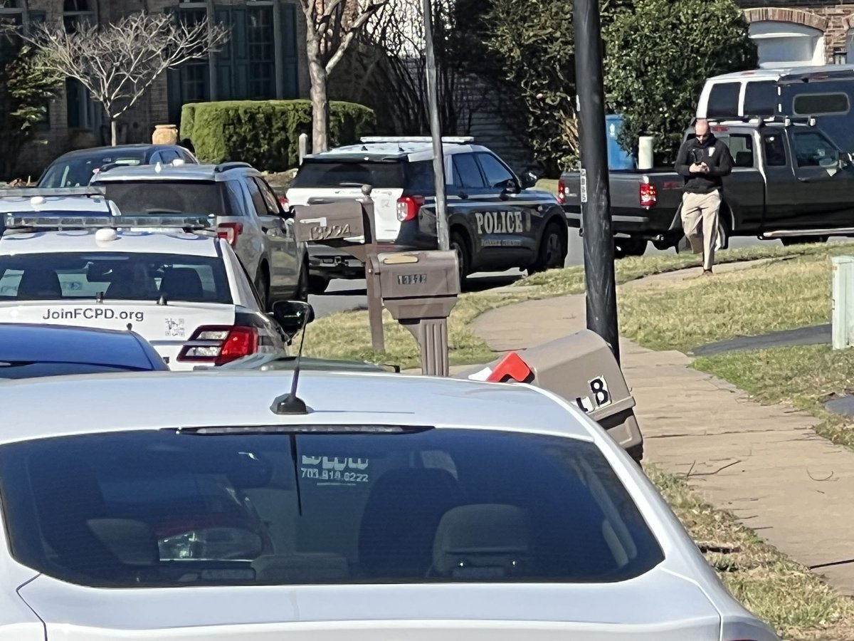 On the scene of a shooting in Reston on Stable Brook Way. Fairfax Co. Police say a woman inside a home was stabbed and someone inside shot a suspect. 1 person is dead another one was taken to the hospital with life threatening injuries 