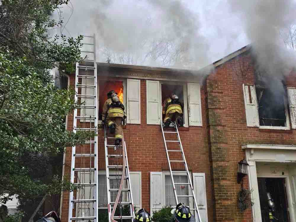 House fire in the 1200 blk of Colvin Forest Drive in the Wolf Trap area. Units arrived to find a fire located on the second floor. Crews are working to bring the fire under control. No civilian injuries. One firefighter transported for evaluation