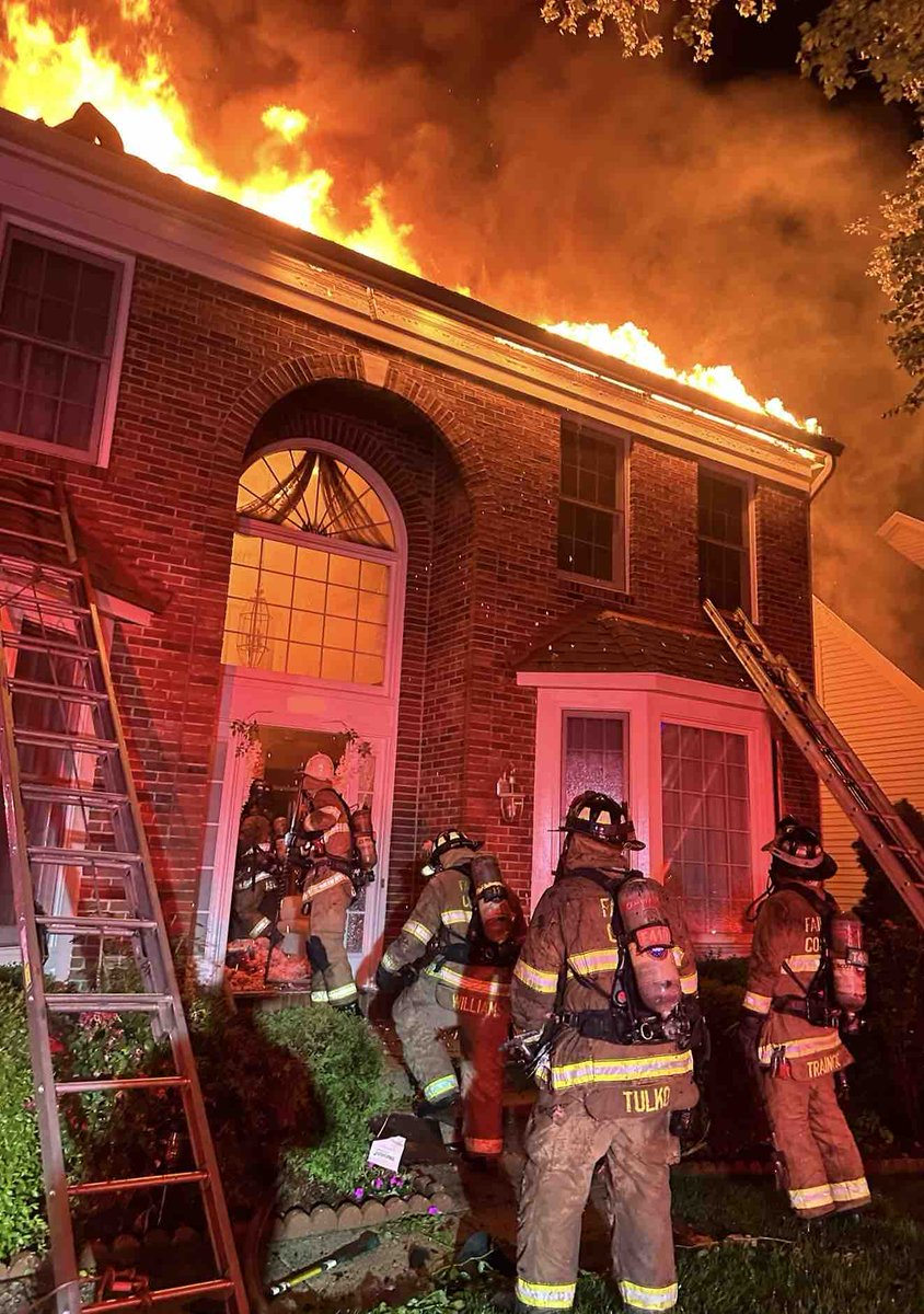 2 Alarm House fire in Fairfax Co. 7600 blk of Davisfield Ln: Crews continue to work to extinguish the two-alarm fire and extension to a neighboring home. No reported firefighter or civilian injuries