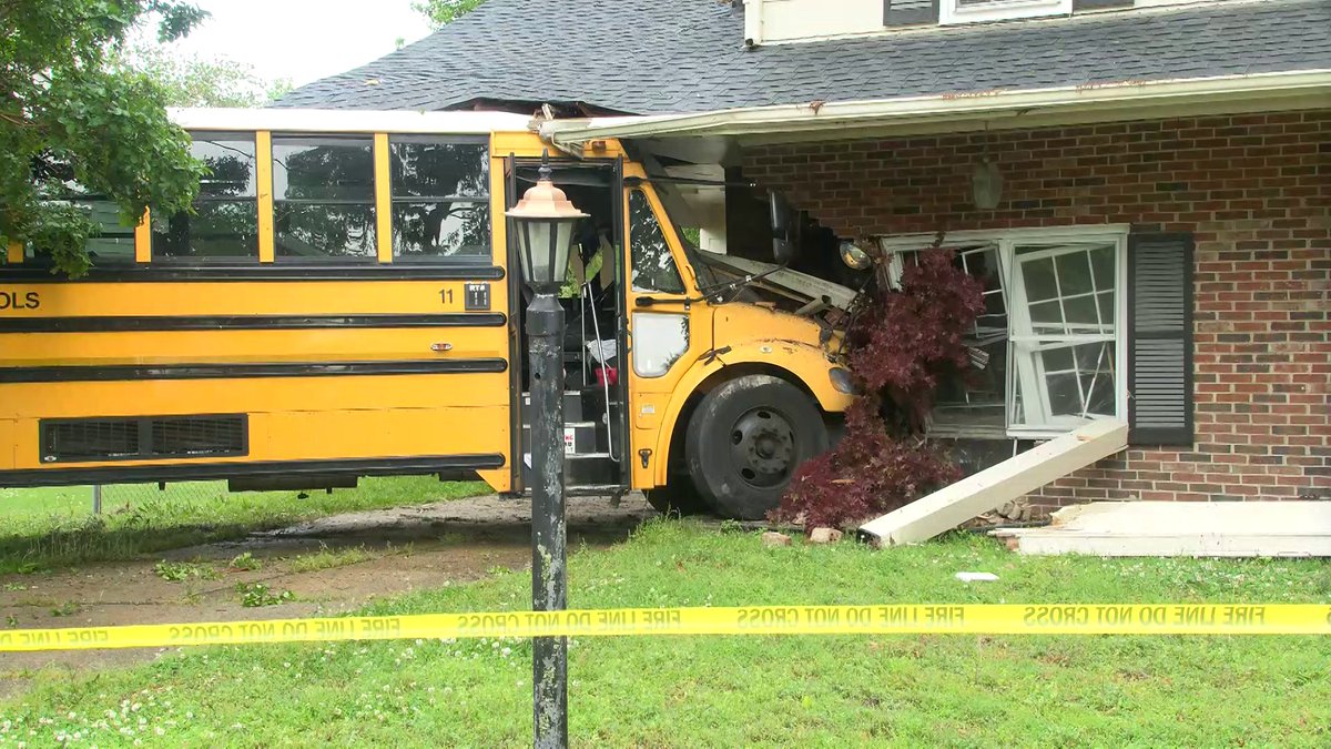 2 children taken to the hospital after bus crashes into house
