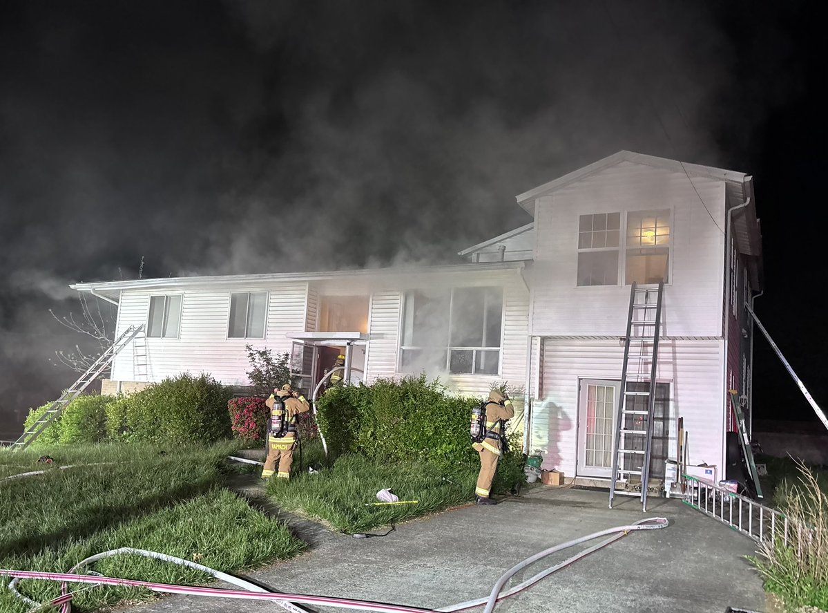 FCFRD is on scene of house fire in 4400 blk of San Carlos Dr in Fairfax. At 8:55pm units responded for fire in single-family home. Crews arrived to a smoke from basement & 1 missing occupant. Occupant located & transferred life-threatening condition. Fire is out. No FF injuries