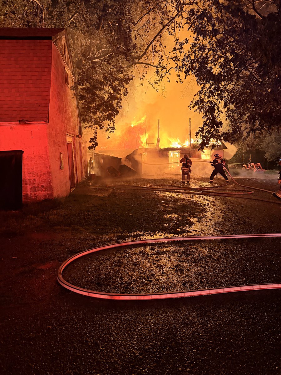 Firefighters in Fairfax County remain on scene of a large barn fire after a lightning strike in Great Falls, Virginia The approximately 100x200’ barn, which sits on the 200 block of Walker Road,