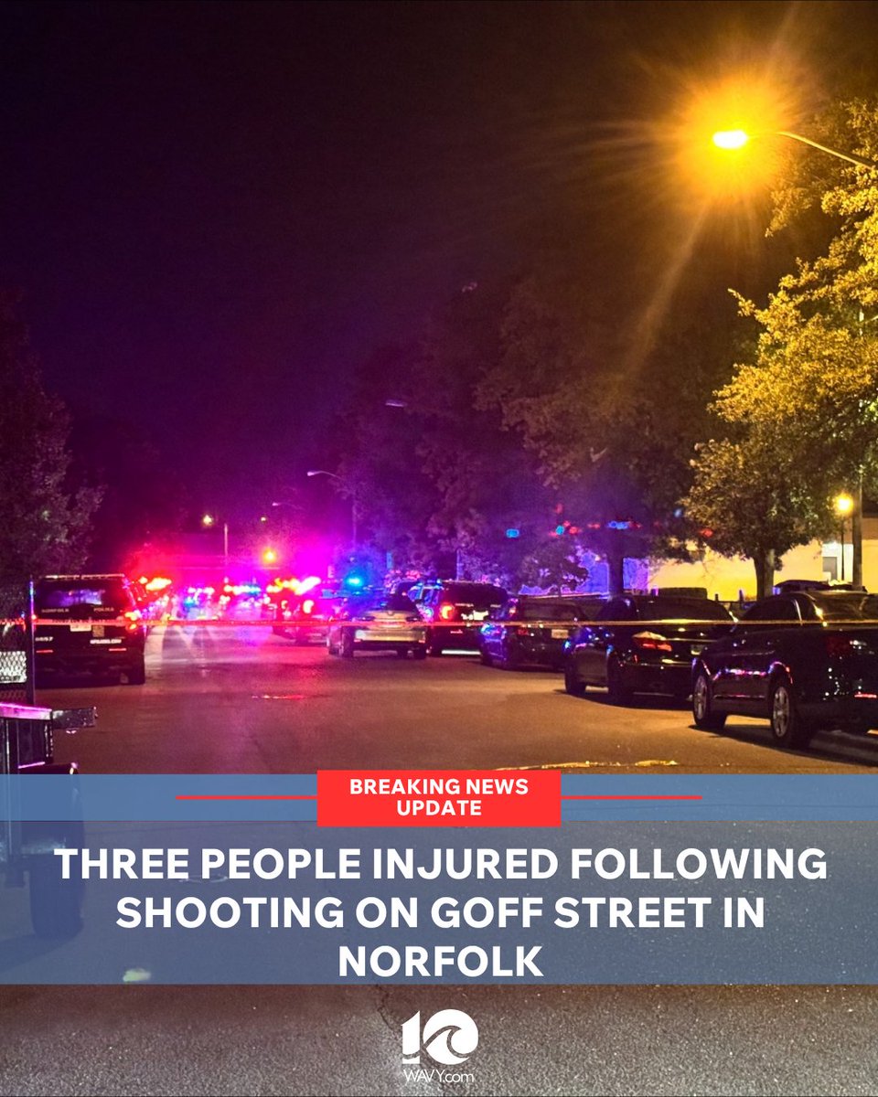 Three people are injured following a shooting on Goff Street in Norfolk Thursday night. One of the patients, a woman, was transported to a local hospital with life-threatening injuries.