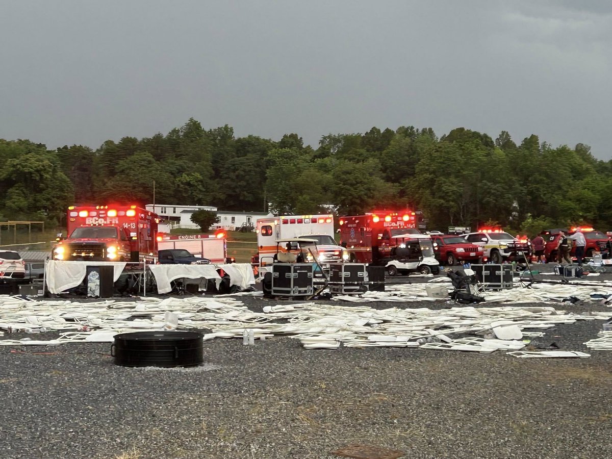 1 DEAD AFTER TENT COLLAPSE AT VIRGINIA CHURCH: large tent collapsed during an outdoor service at East Lake Community Church, injuring multiple people and resulting in one fatality. Eleven individuals were transported  
