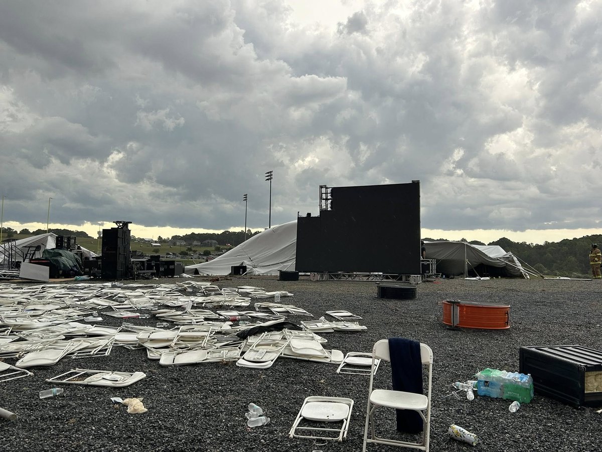 1 DEAD AFTER TENT COLLAPSE AT VIRGINIA CHURCH: large tent collapsed during an outdoor service at East Lake Community Church, injuring multiple people and resulting in one fatality. Eleven individuals were transported  