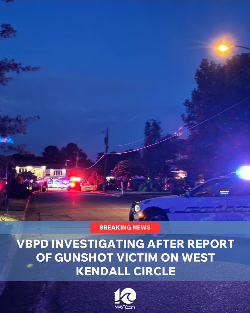 Virginia Beach Police are investigating after receiving a report of a gunshot victim in the 2100 block of West Kendall Circle