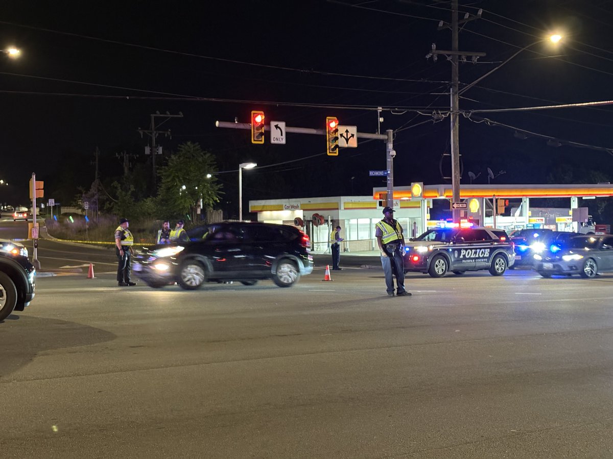 Officers are on scene of a fatal pedestrian crash at Richmond Hwy and Dart Dr in Hybla Valley. Preliminary, an adult female was struck by a pickup truck while operating a mobility wheelchair