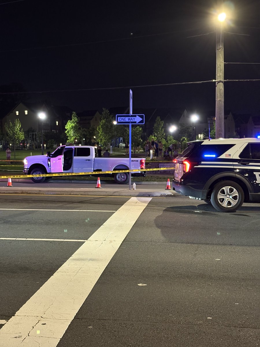 Officers are on scene of a fatal pedestrian crash at Richmond Hwy and Dart Dr in Hybla Valley. Preliminary, an adult female was struck by a pickup truck while operating a mobility wheelchair  