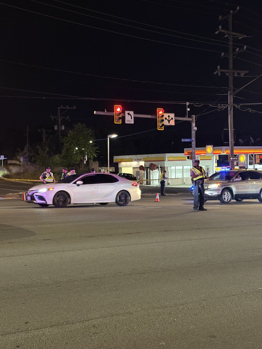 Officers are on scene of a fatal pedestrian crash at Richmond Hwy and Dart Dr in Hybla Valley. Preliminary, an adult female was struck by a pickup truck while operating a mobility wheelchair  