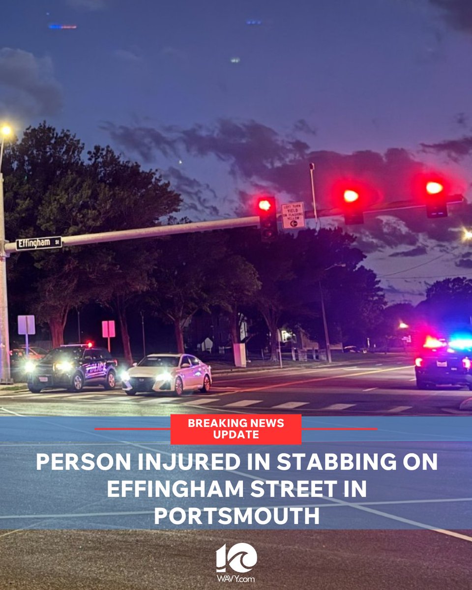 A person has been hospitalized following a stabbing in the 700 block of Effingham Street Sunday night, according to Portsmouth Police.