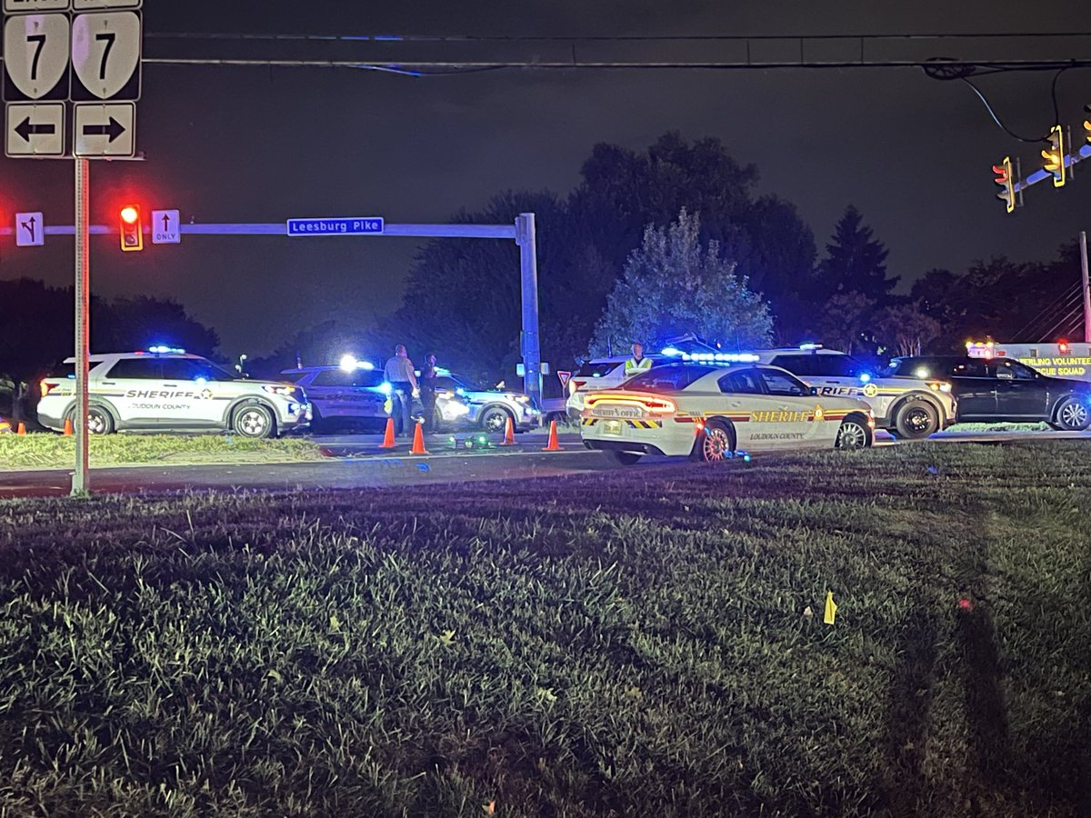 CRITICAL PEDESTRIAN CRASH: Leesburg Pike at Davenport Dr SterlingVA. Loudoun Sheriff on scene of a pedestrian struck by a vehicle at a high rate of speed. Crash reconstruction is underway. Route 7 westbound is closed