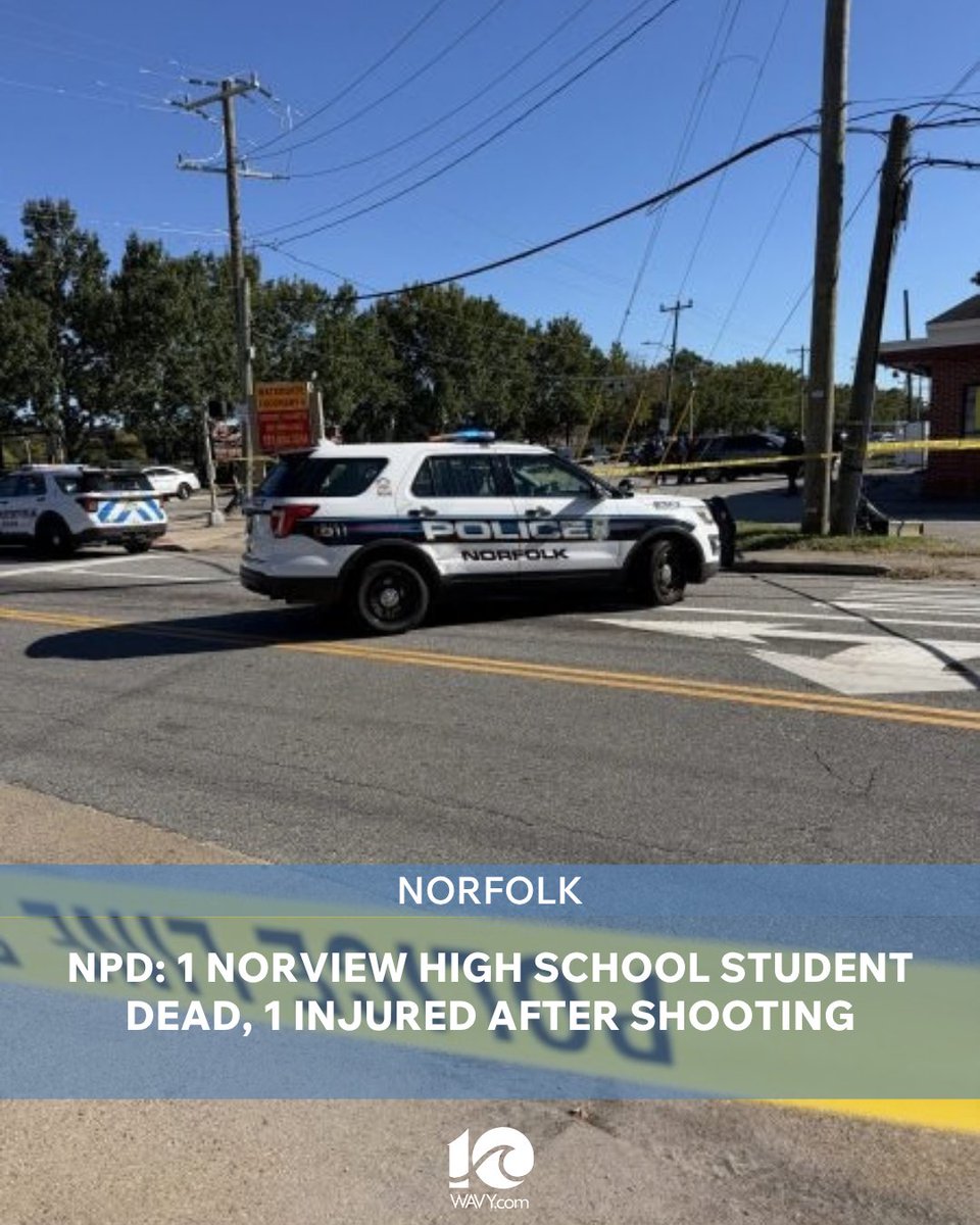 A Norview High School student is dead and another student from the school was injured after shots were fired in the its parking lot Wednesday afternoon, Norfolk Police said